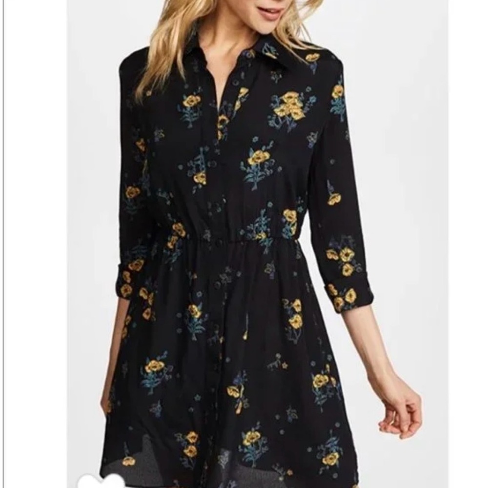 Ruken Black Floral Caroline Dress Size M